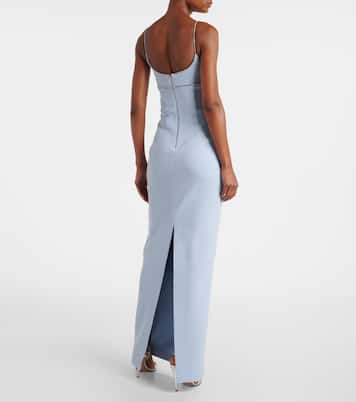 Bow-detail embellished crêpe gown | Rebecca Vallance