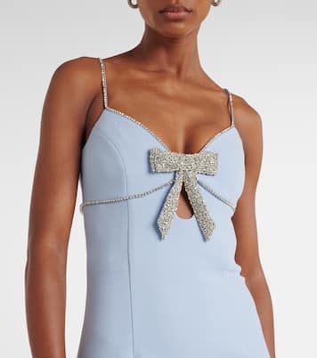 Bow-detail embellished crêpe gown | Rebecca Vallance