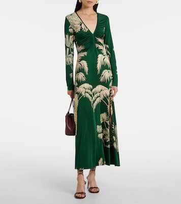 Printed ruched jersey midi dress | Johanna Ortiz