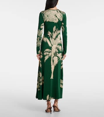 Printed ruched jersey midi dress | Johanna Ortiz