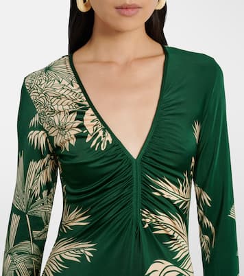 Printed ruched jersey midi dress | Johanna Ortiz