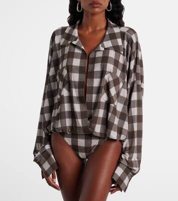 Body oversized a cuadros | Norma Kamali