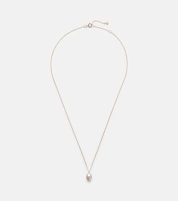 Collar de oro de 14 ct con perla y diamante | Mateo