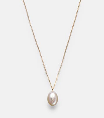 Collar de oro de 14 ct con perla y diamante | Mateo