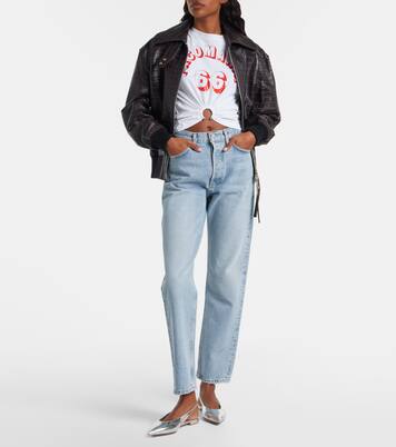 Printed cropped cotton-blend T-shirt  | Rabanne