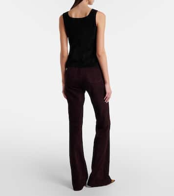 Laurent suede flared pants | Stouls