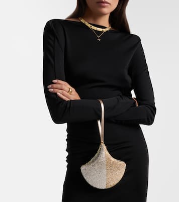 Clutch Ginkgo de ante con cristales | Bvlgari