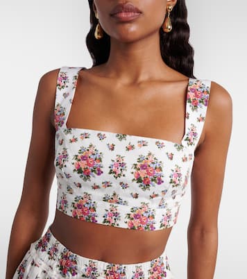 Floral cotton crop top | Dolce&Gabbana