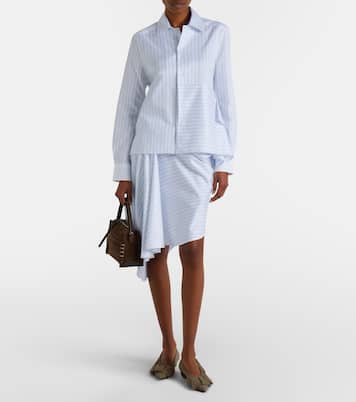 Striped draped cotton poplin miniskirt | JW Anderson
