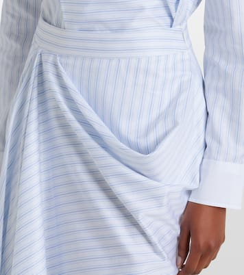 Striped draped cotton poplin miniskirt | JW Anderson