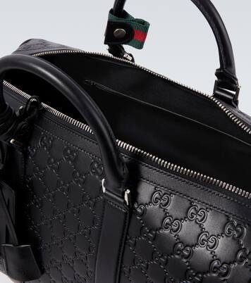 GG Emblem Medium leather duffel bag | Gucci