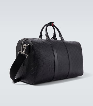 GG Emblem Medium leather duffel bag | Gucci