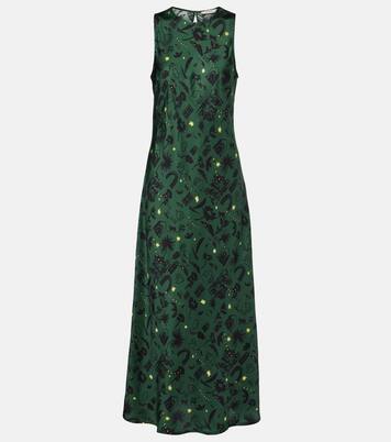 Valencia printed silk charmeuse maxi dress | Asceno