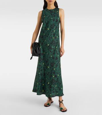 Valencia printed silk charmeuse maxi dress | Asceno