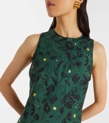 Valencia printed silk charmeuse maxi dress | Asceno