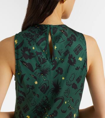 Valencia printed silk charmeuse maxi dress | Asceno