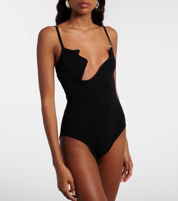 Odessa cutout embellished ribbed-knit bodysuit | Christopher Esber