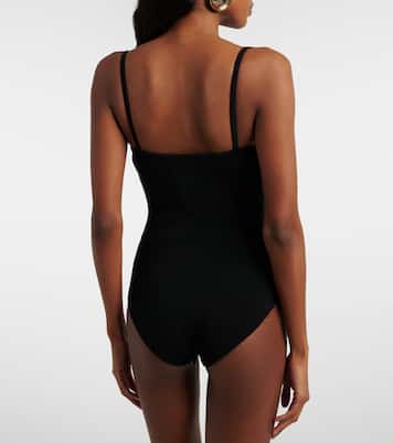 Odessa cutout embellished ribbed-knit bodysuit | Christopher Esber