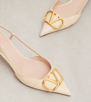 VLogo 40 leather slingback pumps | Valentino Garavani