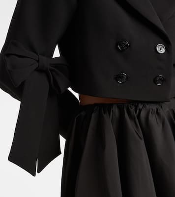 Double-breasted cropped blazer | Ganni