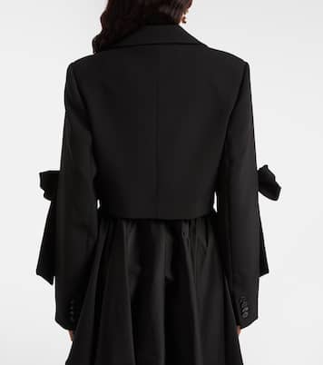 Double-breasted cropped blazer | Ganni