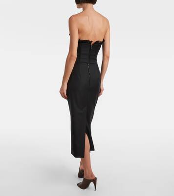 Organza-trimmed wool cocktail dress | McQueen