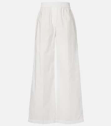 Cotton-blend wide-leg pants | Brunello Cucinelli
