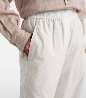 Cotton-blend wide-leg pants | Brunello Cucinelli