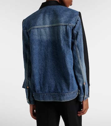Double-breasted denim and wool jacket | Sacai