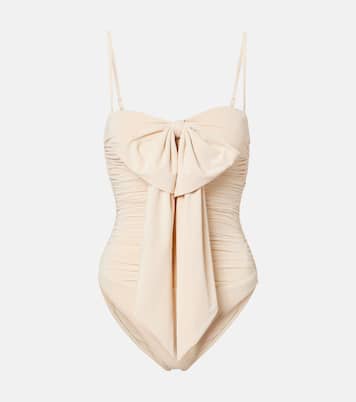 Como bow-detail draped swimsuit | Zimmermann