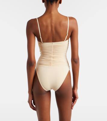 Como bow-detail draped swimsuit | Zimmermann