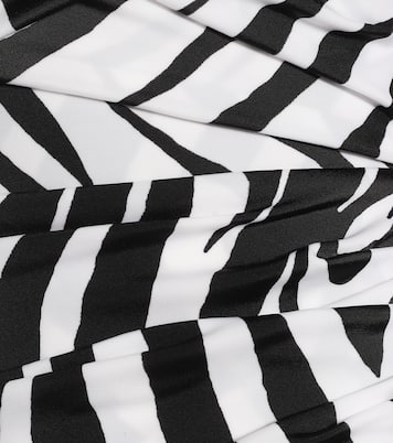 Off-shoulder zebra-print midi dress | Halpern