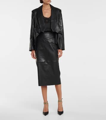 Cropped Blazer aus Leder | Maticevski