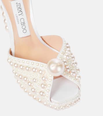 Saracria 120 embellished satin sandals | Jimmy Choo
