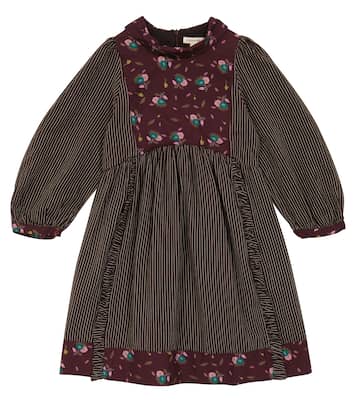 Earth printed cotton dress | Caramel