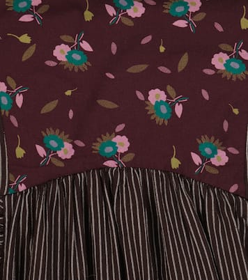 Earth printed cotton dress | Caramel