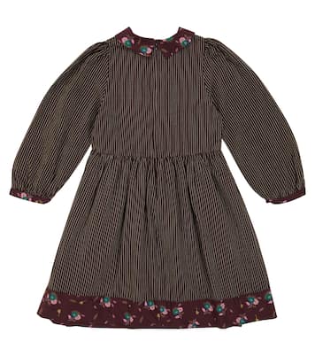 Earth printed cotton dress | Caramel