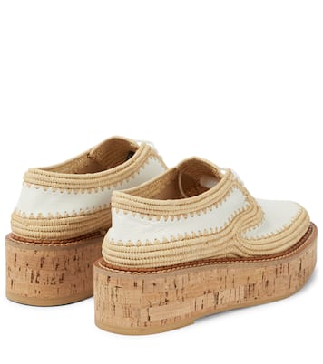 x Clergerie Louis raffia-trimmed platform Derby shoes | Gabriela Hearst