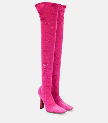 Overknee-Stiefel aus Samt | Vetements