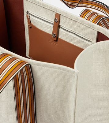 Borsa The Suitcase Stripe Medium in canvas | Loro Piana