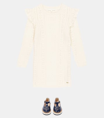 Stringate in pelle con cut-out | Chloé Kids