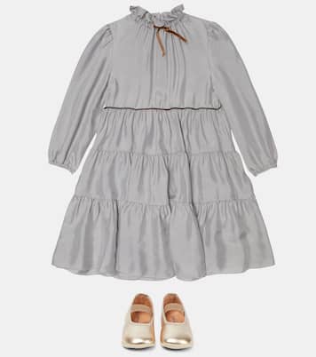 Bow-detail ruffled tiered dress | Il Gufo
