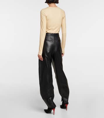 High-Rise-Hose aus Leder | Loewe