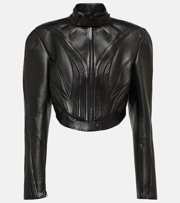Cropped leather jacket | Mugler