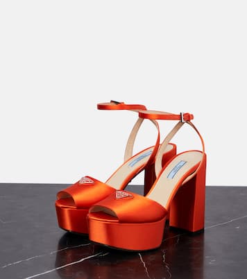 Satin platform sandals | Prada