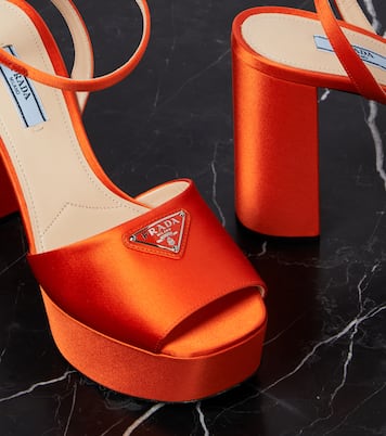 Satin platform sandals | Prada