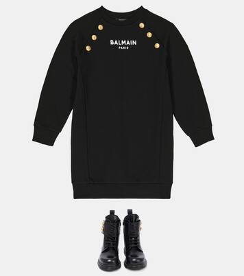 Verziertes Kleid aus Jersey | Balmain Kids
