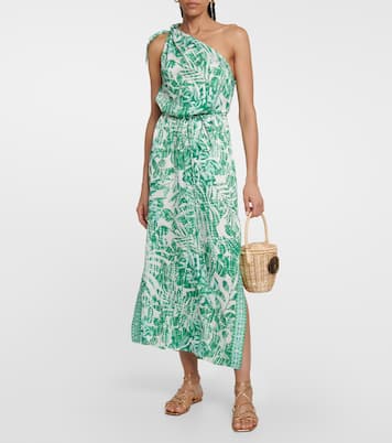 Isabelle printed one-shoulder kaftan | Poupette St Barth