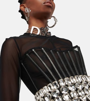 x Kim – Bustier en tulle à ornements | Dolce&Gabbana