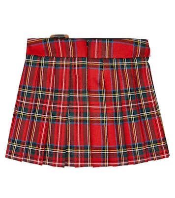 Pleated tartan virgin wool skirt | Dolce&Gabbana Kids